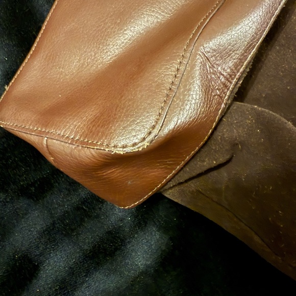 Lands End Brown Suede and Leather Bag. Gently used. - Picture 4 of 7
